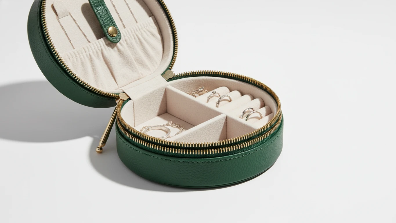 Vegan Leather Travel Jewelry Case