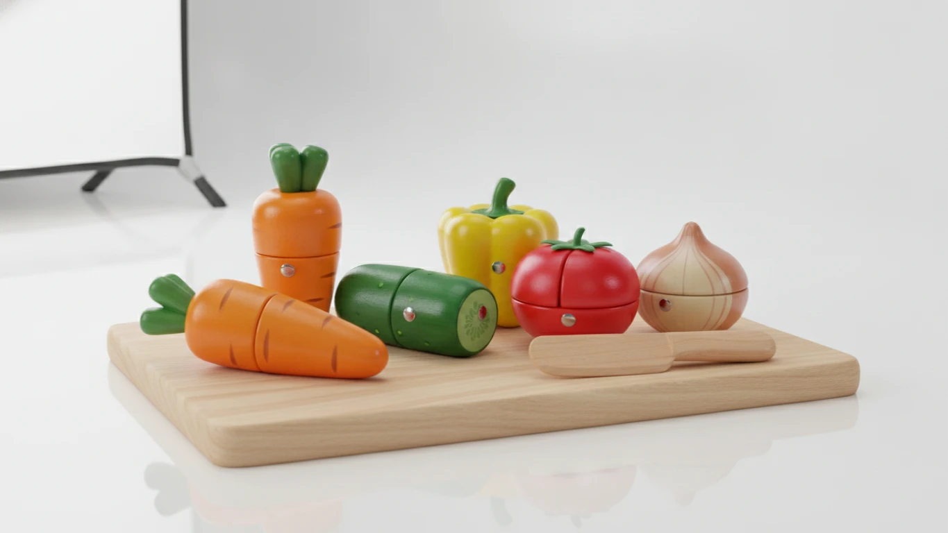 Vegetable Cutting Wooden Play Food