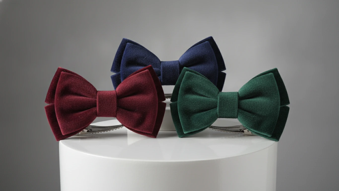 Velvet Ribbon Hair Bow Set