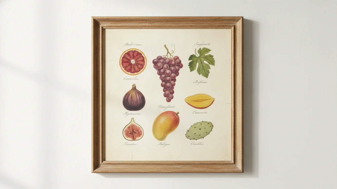 Vintage Botanical Fruit Wall Art