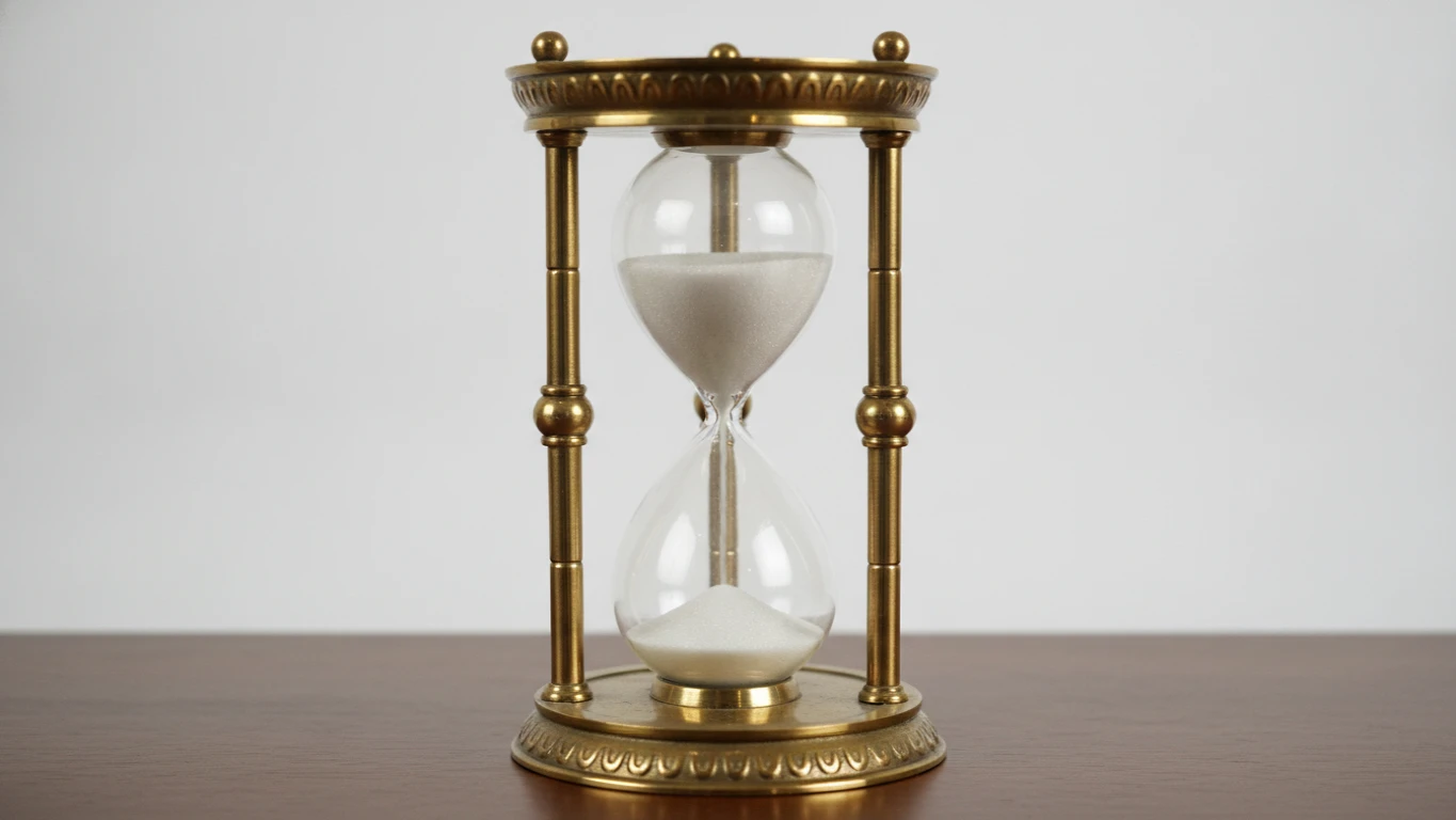 Vintage Brass Thirty-Minute Hourglass