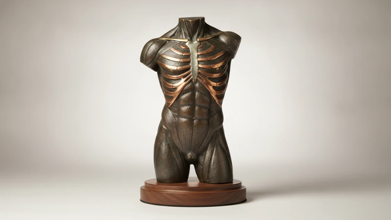 Vintage Bronze Anatomical Desk Sculpture