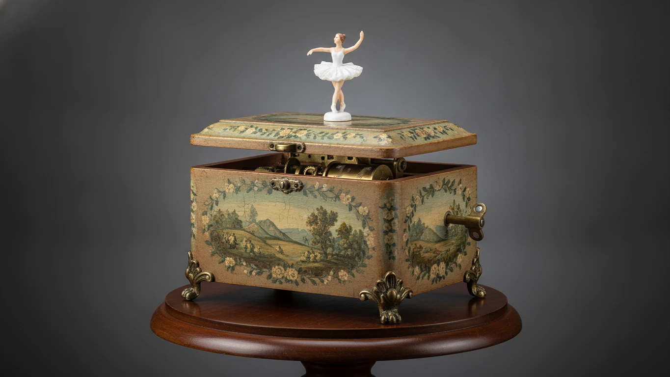 Vintage Hand-Painted Music Box