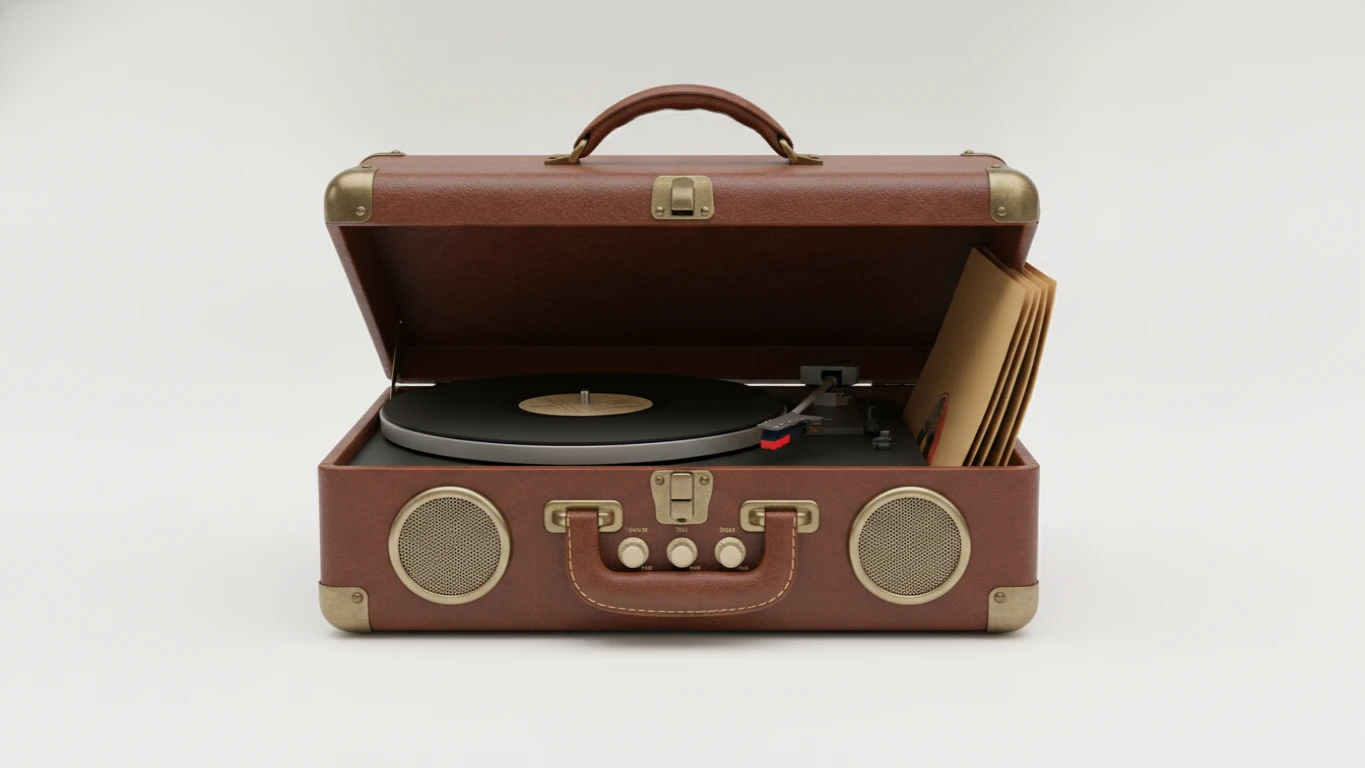 Vintage-Style Suitcase Record Player