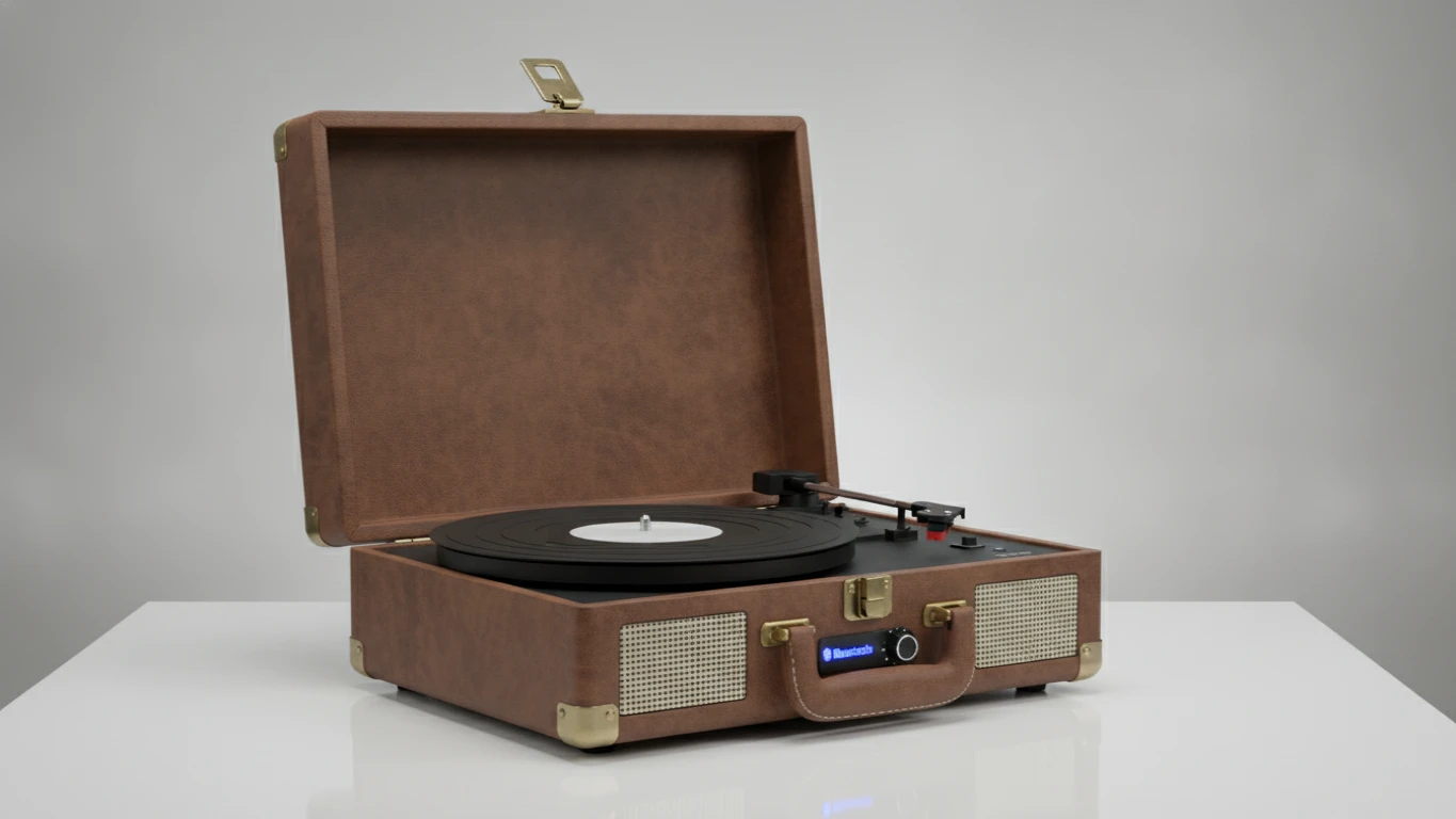 Vintage-Style Suitcase Turntable with Bluetooth