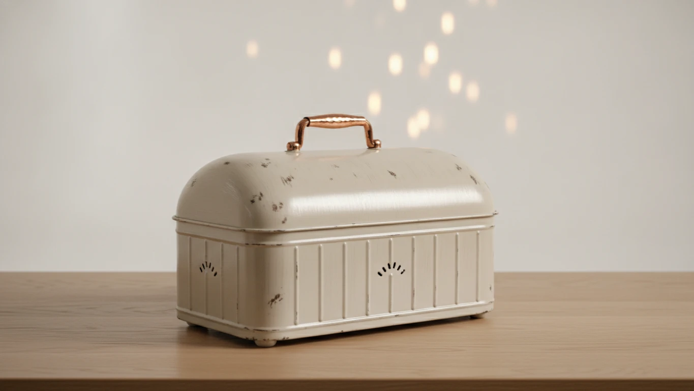Vintage-Style Tin Bread Box