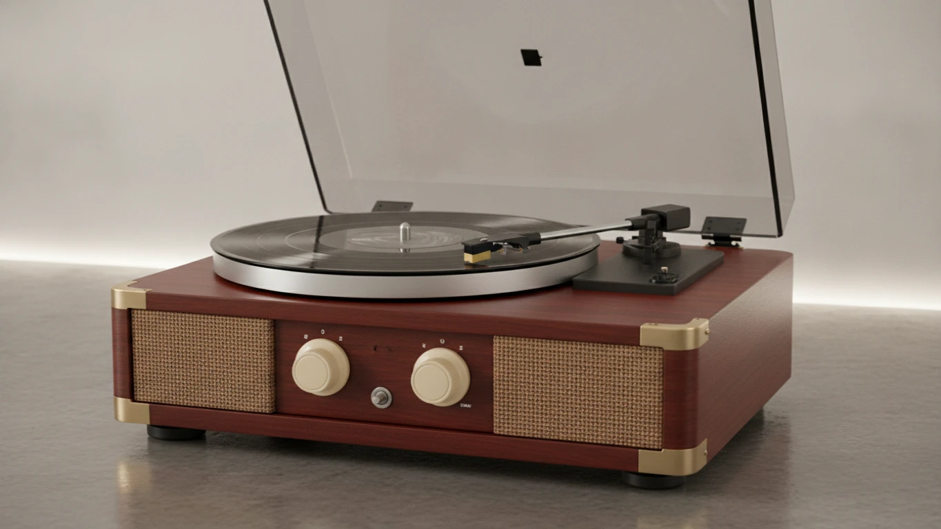 Vintage-Style Vinyl Record Player