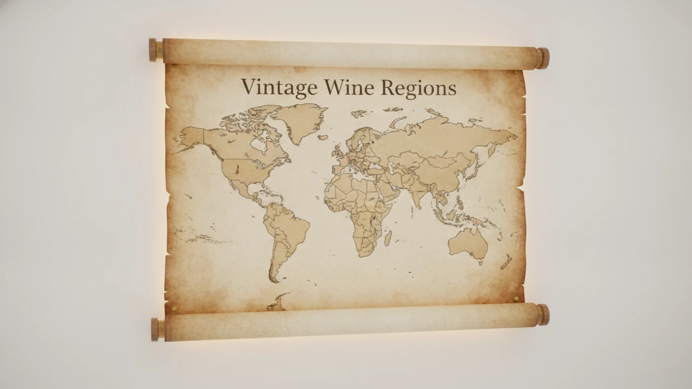 Vintage Wine Regions Wall Map