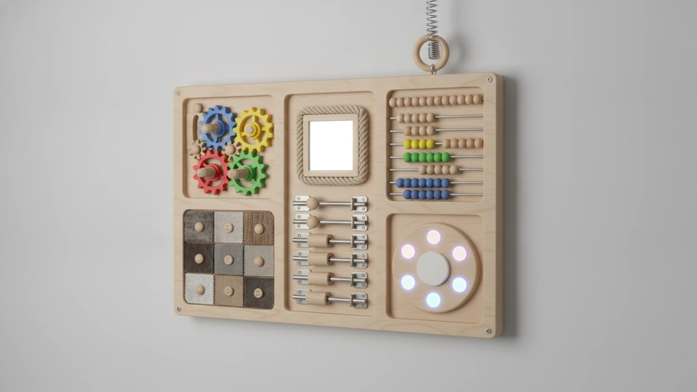 Wall-Mounted Sensory Busy Board