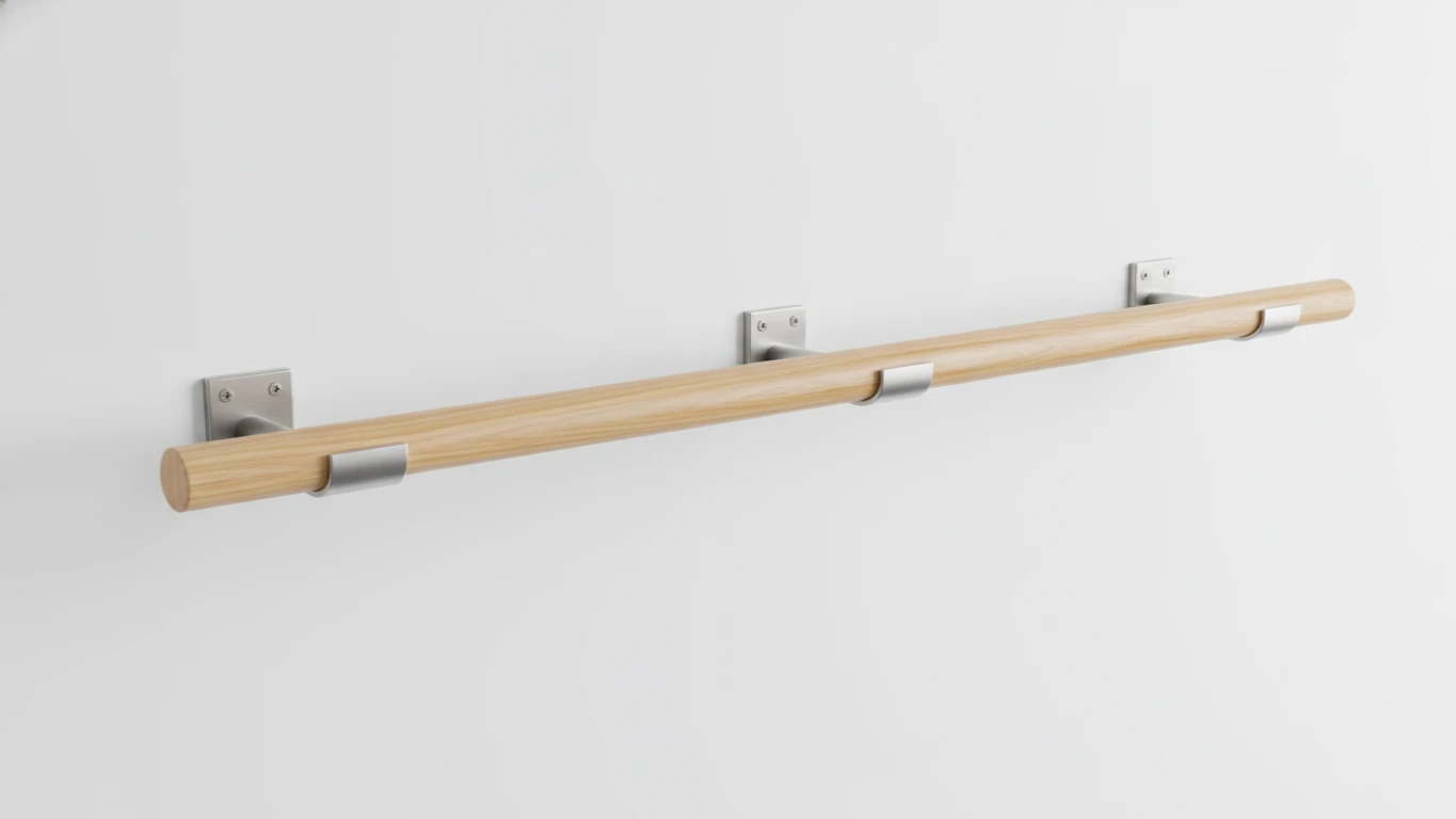 Wall-Mounted Wooden Ballet Barre
