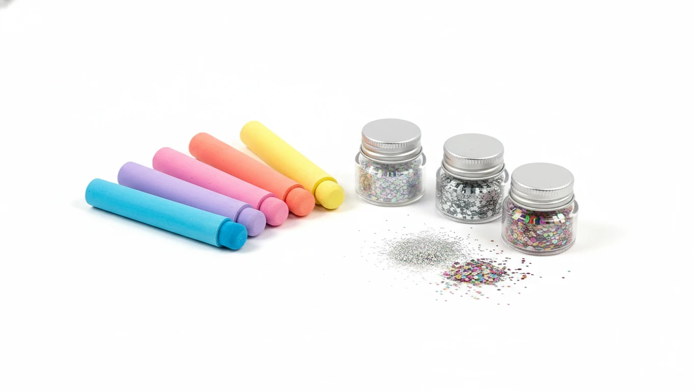 Washable Hair Chalk and Glitter Set