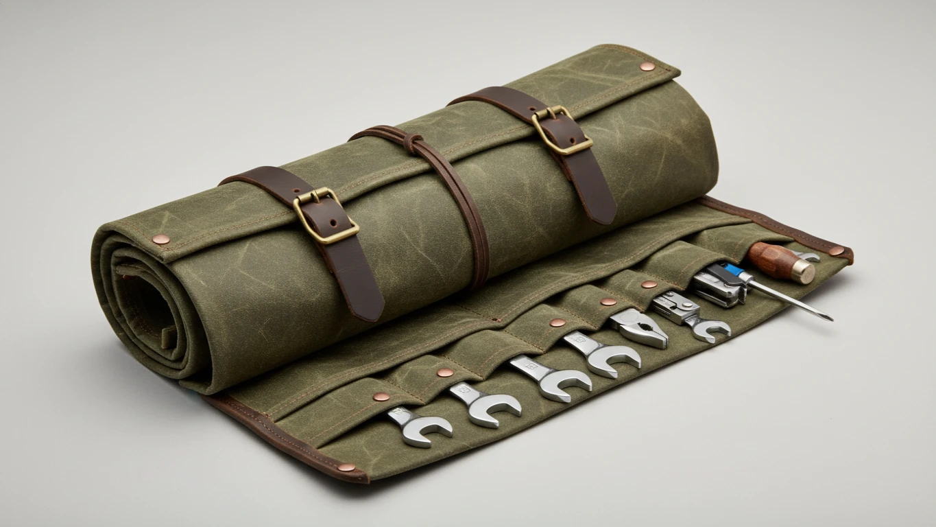 Waxed Canvas Tool and Utility Roll