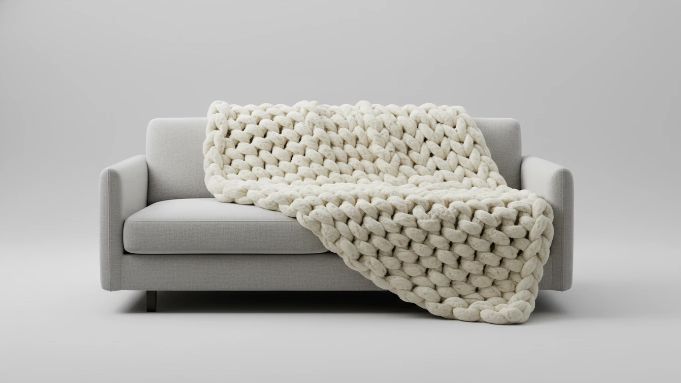 Weighted Chunky Knit Hand-Woven Blanket