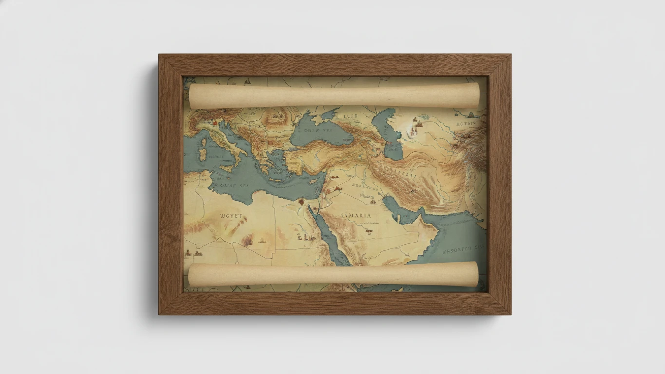 Wood-Framed Biblical History Map
