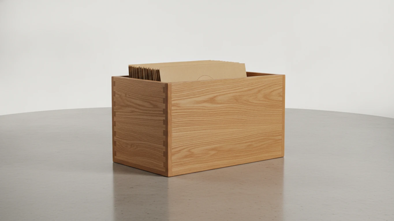 Wood Vinyl Record Storage Crate