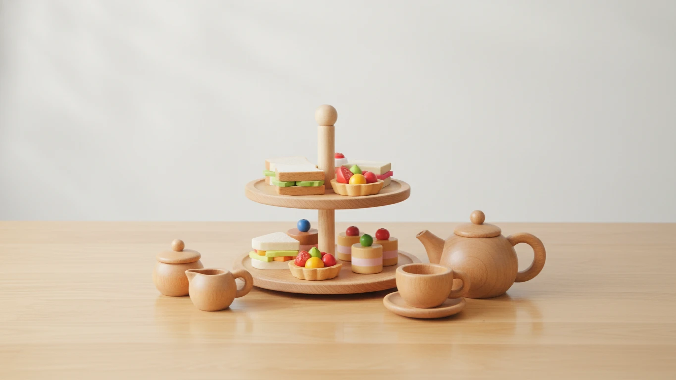 Wooden Afternoon Tea Set