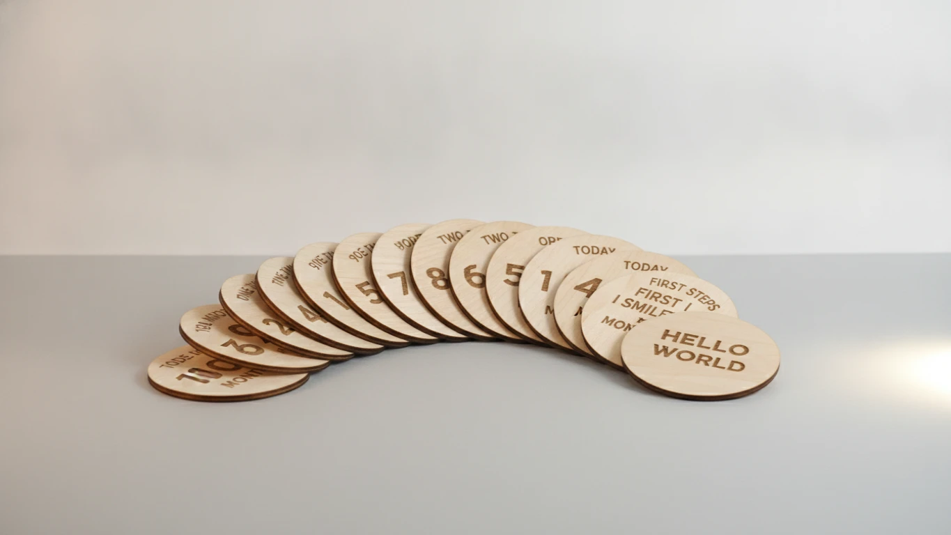 Wooden Milestone Cards