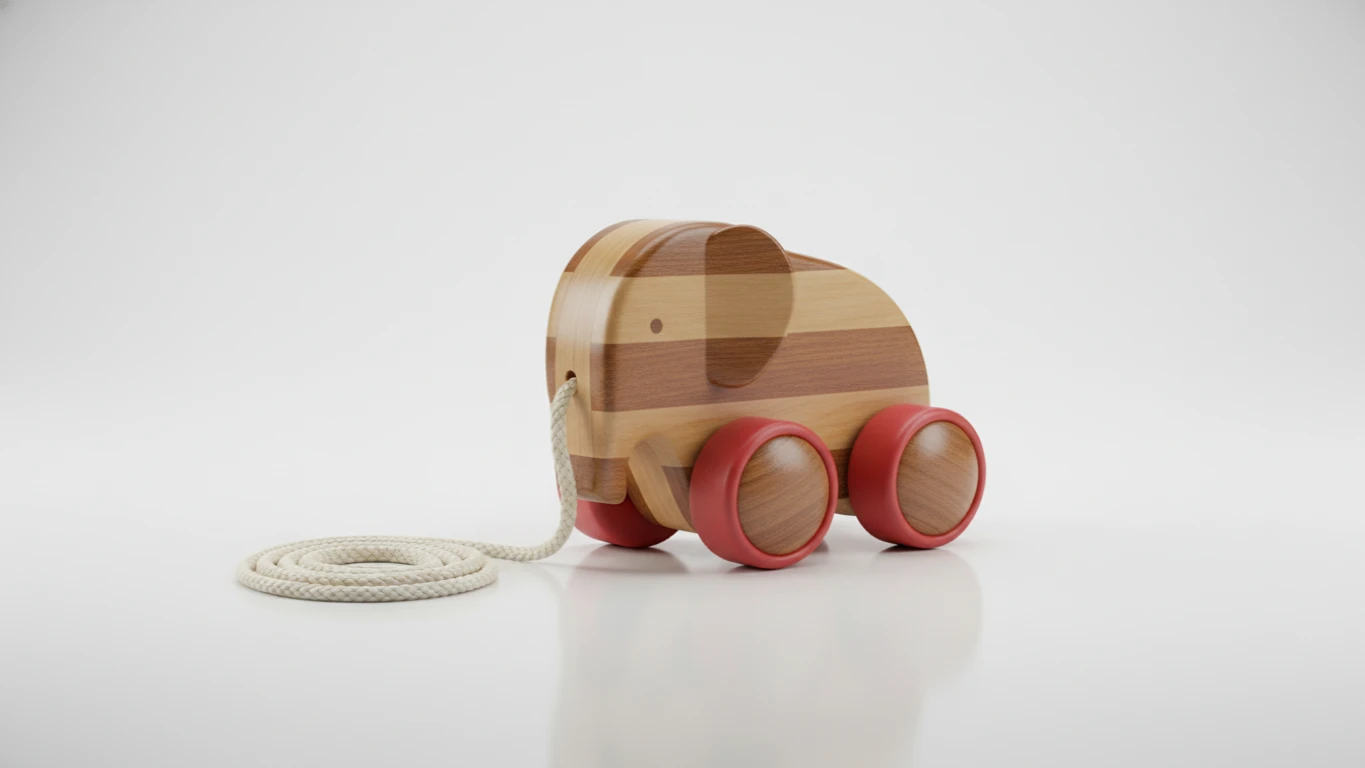 Wooden Pull-Along Animal Toy