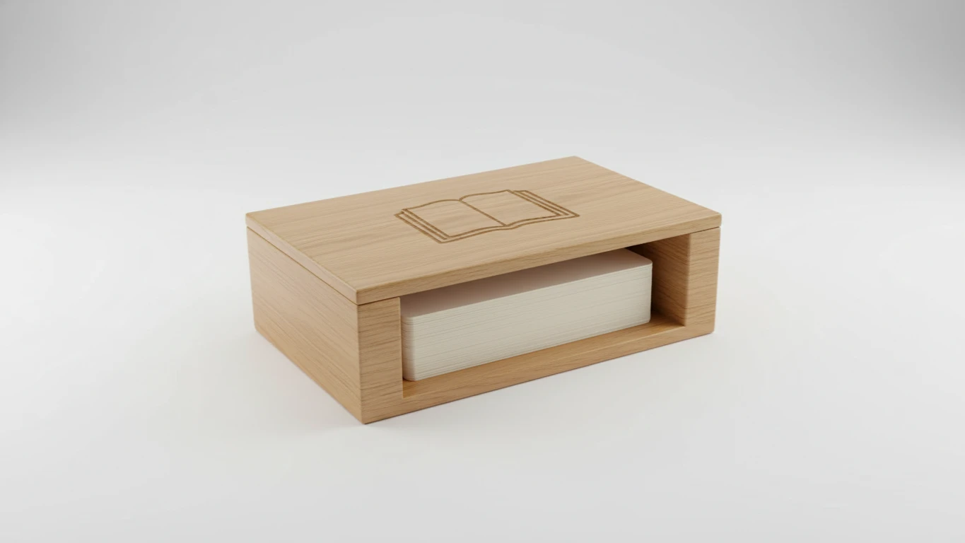 Wooden Scripture Memory Card Box