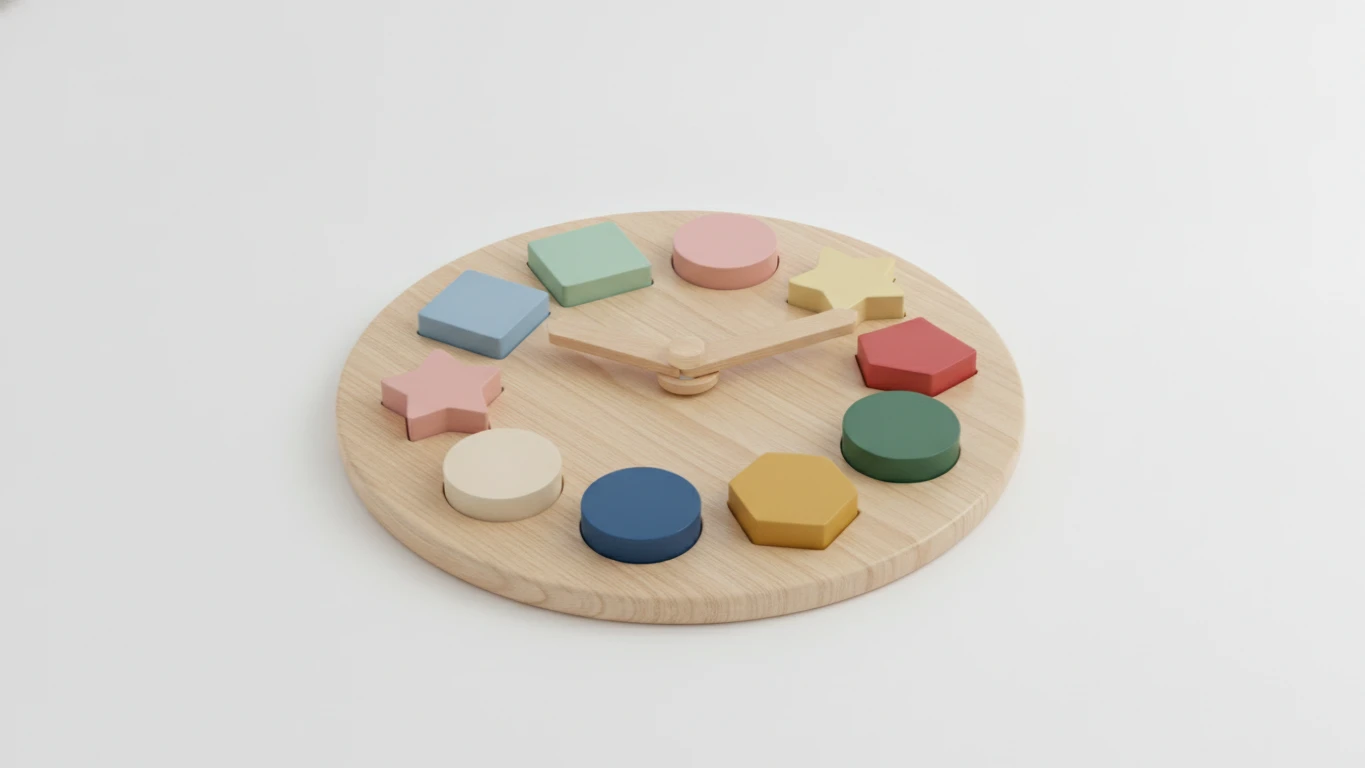 Wooden Shape Sorting Clock