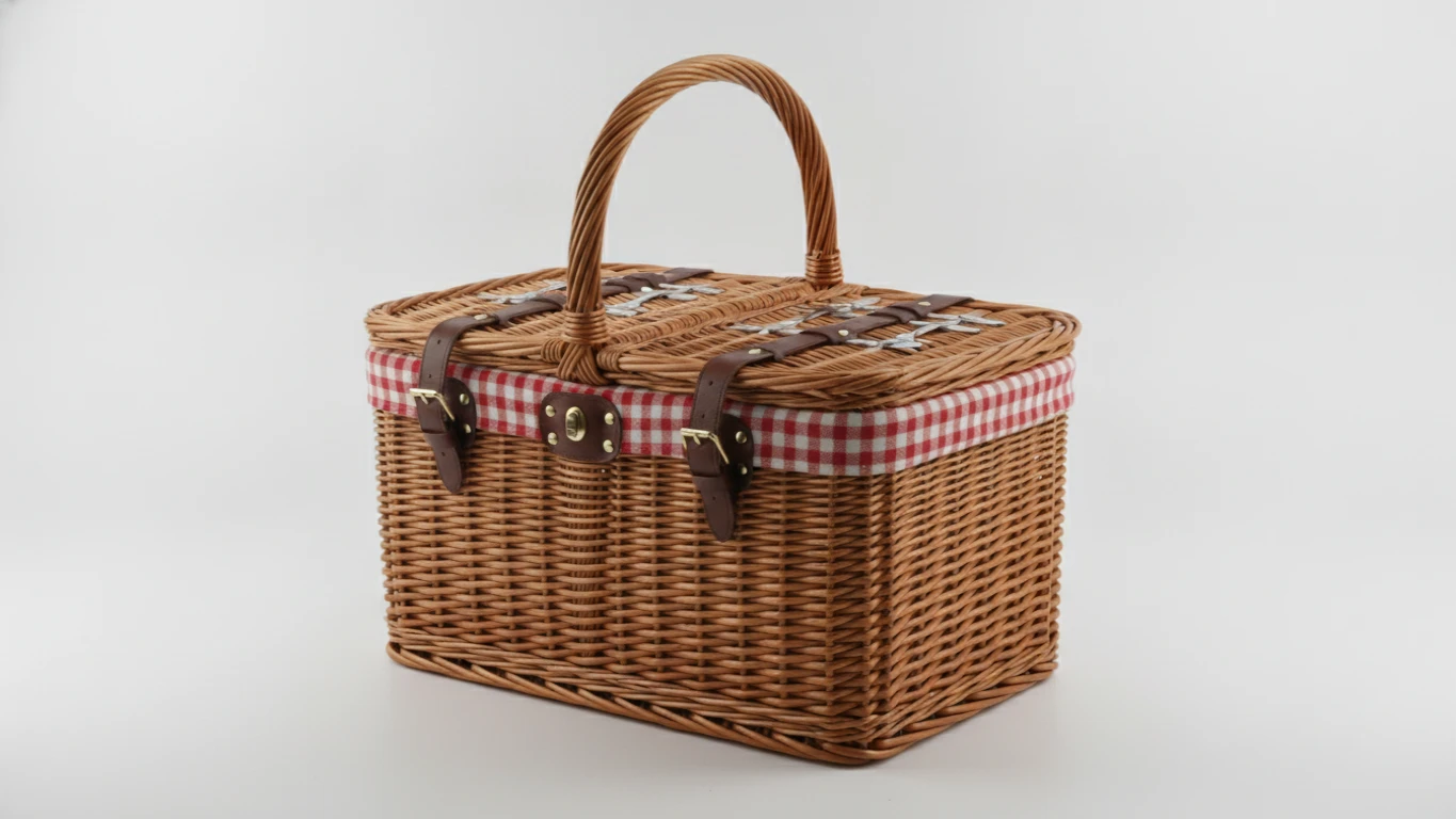 Woven Willow Picnic Hamper for Two